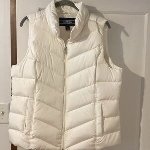 Lands' End Women's Cream Quilted Down  Vest 
NWOT